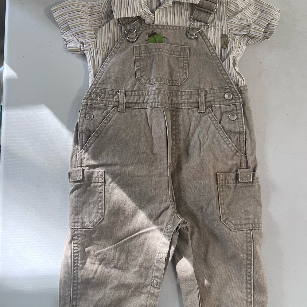 Vintage 2003 Gymboree Baby Bug Overalls & Shirt
